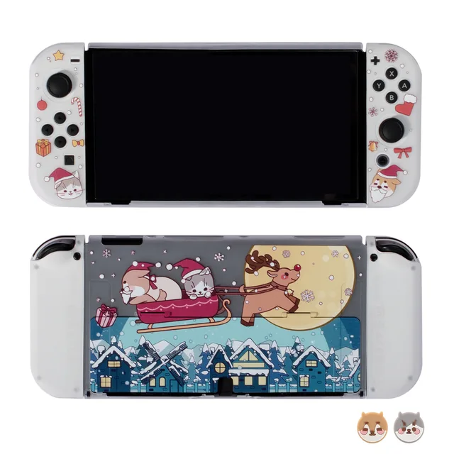 For Nintendo Switch OLED Cute Cartoon Anime Case Joy Con Controller Shell Kawaii Pink Soft Silicone Protective Cover Accessories G