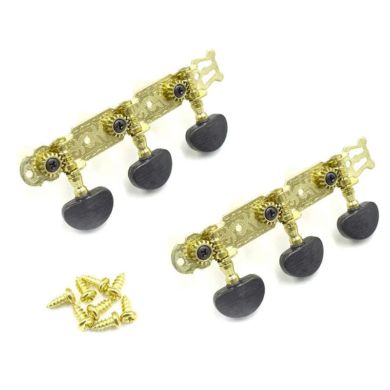 3L3R Guitar Tuning Keys Tuners Machine Head 6 String Gold Plated Single Hole Tuning Pegs for Classical Acoustic Plank Guitar