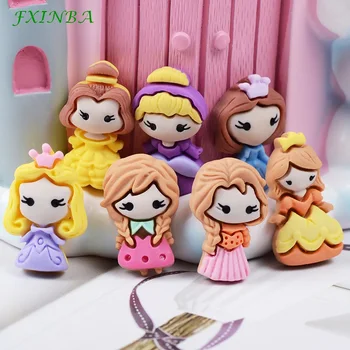 

FXINBA 1/3/5/10 Pcs Cartoon Princess Slime Charms For Slides DIY Cake Phone Mud Clay Slime Decor Supplies Toys Anime Girl Gift