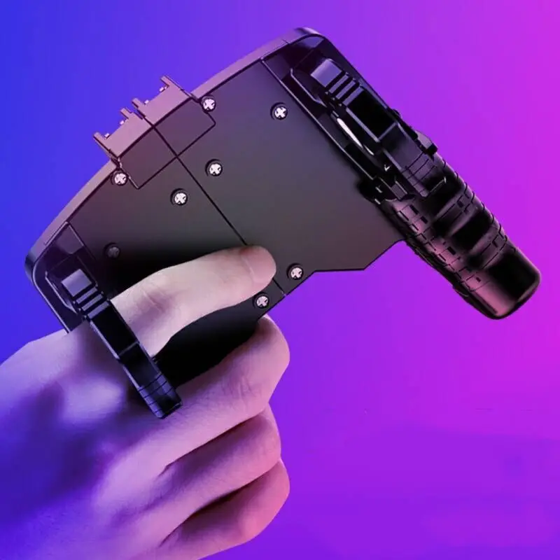  Portable Game Handle Four-Finger Linkage Fast Shooting Button Controller Joystick for PUBG Rules Of