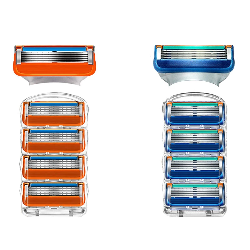 

4Pcs/lot 5 + 1 Layers Shaving real High Quality Razor Blades For Gillettee fusione sensitive Manual Razor blade