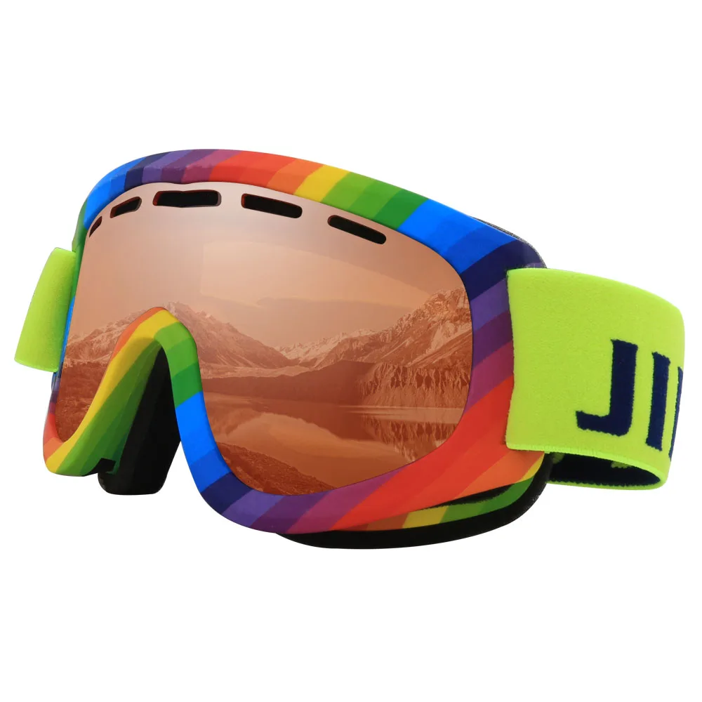 Rainbown Jiepolly очки для мотокросса MTB для езды на горном велосипеде Солнцезащитные очки OTG двухслойные линзы анти-туман ветрозащитный Ретро gafa мотоцикл - Цвет: Rainbown