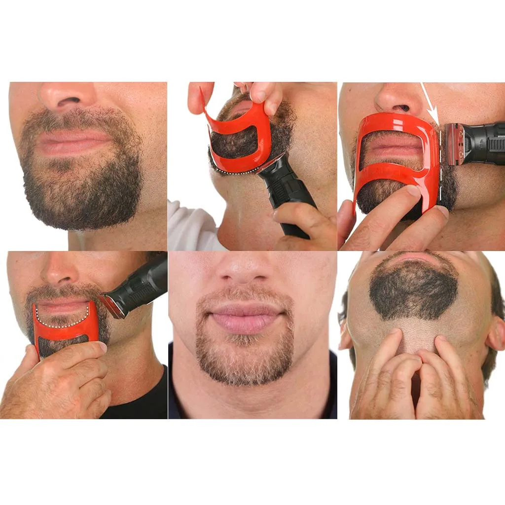 Neckline Haircuts Mustache Beard Goatee Shaving Template Ruler Shaping Guide Hair Accessories