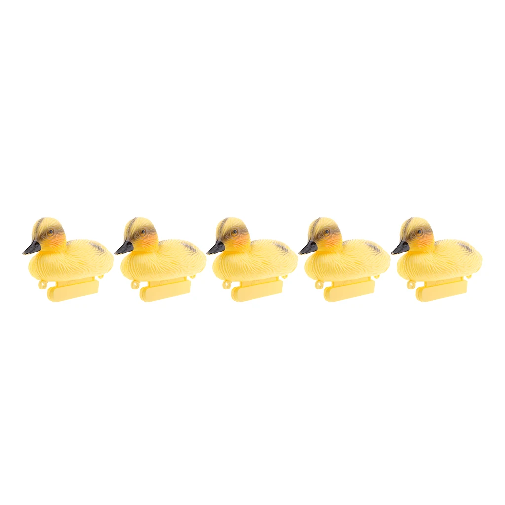 5Pcs Floating Duck Ducklings Fish Pond Ornament Plastic Decoy Mallard Lifesize