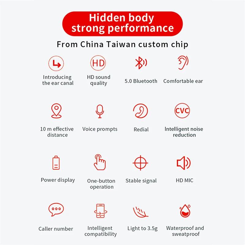 New F9 Wireless Headphones Bluetooth 5 0 Earphone TWS HIFI Mini In ear Sports Running Headset Support iOS Android Phones HD Call