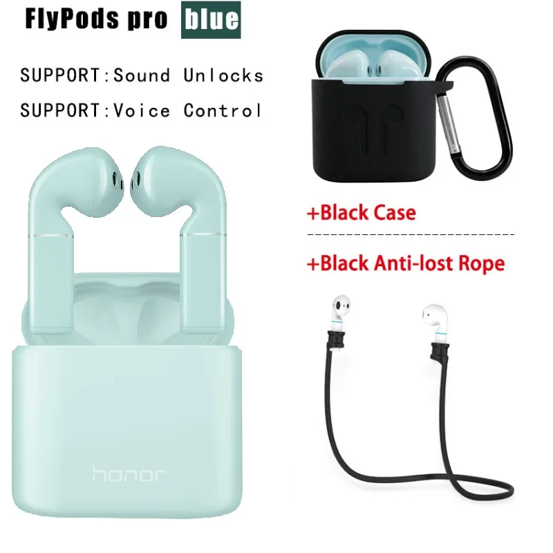 Bluetooth гарнитура HUAWEI honor FlyPods Pro honor FlyPods, водонепроницаемые беспроводные наушники с микрофоном, двойной кран - Цвет: PodsP blue case rop