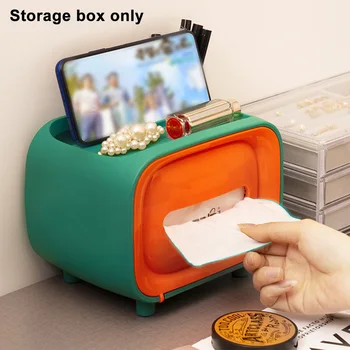 

Remote Control Storage Compartment Space Saving Home Office Desk Tissue Box Mobile Phone Multifunction Storage Box