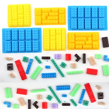 

1PCS 10Hole Lego Brick Blocks Shaped Rectangular DIY Chocolate Silicone Mold Ice Cube Tray Cake Tools Fondant Moulds