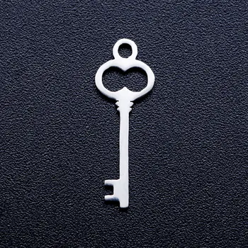 

10pcs/lot 7x20 Key DIY Jewelry Charms Wholesale 100% Stainless Steel AAAAA Quality Pendant Finding Charm Supplies