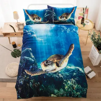 

3D Marine animals Bedding Cover Set Twin Full Queen King Size for children new room gift
