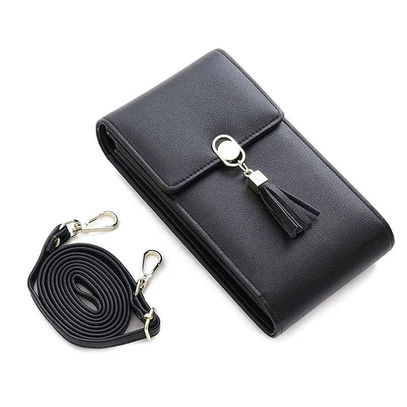 

New Style Women's Tassel Lock Shoulder Bag Diagonal Multi-function Mobile Phone Holder Wallet
