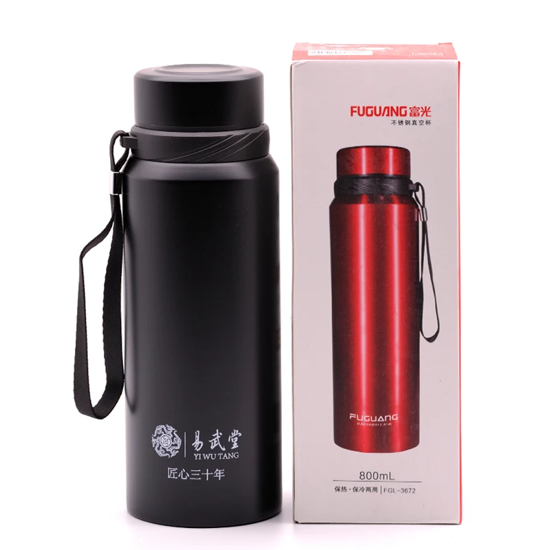 800/1000ml Outdoor  and Martial arts sports Thermos  24 hour Portable Large Capacity Insulated Cup Military Style Vacuum Flask