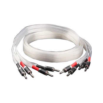 

Preffair HiFi Audio nordost Speaker Cable OCC Silver Plated Speaker Wire hi-end loudspeaker wire Carbon Fiber Banana Plug