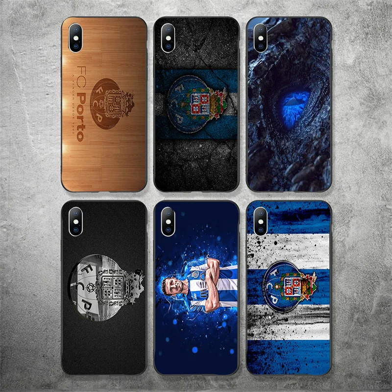 

Phone Case For FC Porto iphone Case DIY Shell For Black Soft TPU Porto Case Cover For iPhone X XR XS MAX 7 8 7plus 6 6S 5S SE 5