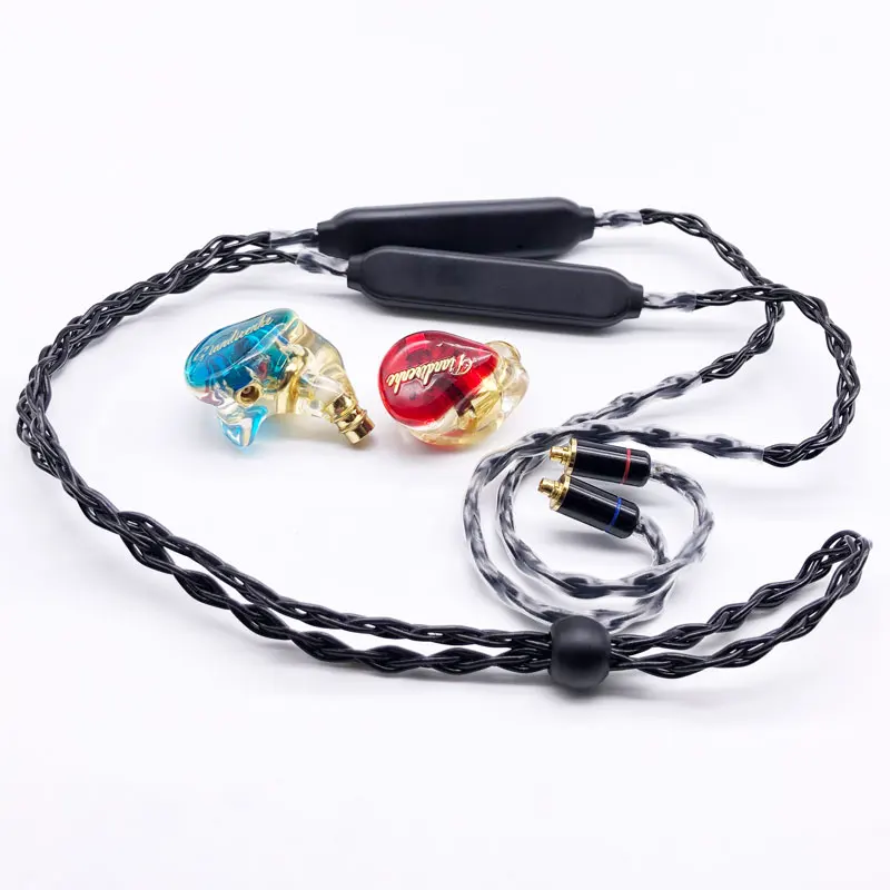 Обновление кабель для mmcx 0,78 мм 2pin SE215 SE535 IE80 A2DC QDC cableHandmade QCC3034 Bluetooth5.0 Поддержка APTX HD AAC - Цвет: BT and blu R headset