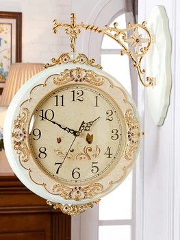 

Modern Design Wall Clock Outdoor Luxury Double Sided Europe Style Huge Wall Clock Living Room Wandklok Watch Decor JJ60WC
