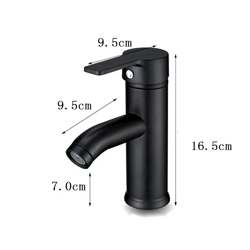 Mayitr Single Handle Bathroom Basin Faucets Cold/Hot Mixer Basin Sink Tap Black Water Kitchen Faucet Bathroom Accessories
