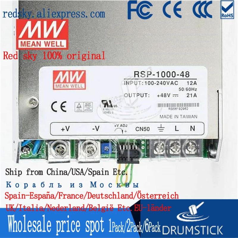 Специальное предложение товара MEAN WELL! RSP-1000-48 48V 21A meanwell RSP-1000 1008W один Выход Питание