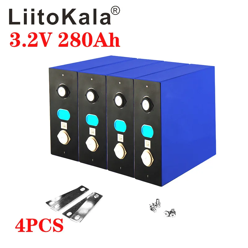 LiitoKala 3.2V 280Ah Grade A lifepo4 Rechargeable BatteryLithium Iron Phosphate Cell solar12V 24V EU US TAX FREE Fast Ship | Электроника