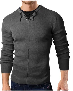 

2019 new men's casual O-neck pullover autumn sweater tight long-sleeved sweaters men knitted slim solid color sweater Tops