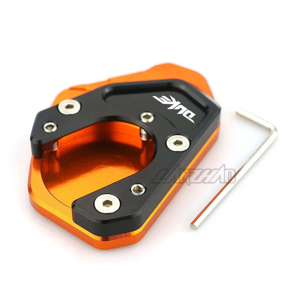 CNC алюминиевый мотоцикл увеличитель боковой стойки Kickstand увеличить пластины Pad аксессуары для KTM Duke 125 200 390 690 SMC - Цвет: E
