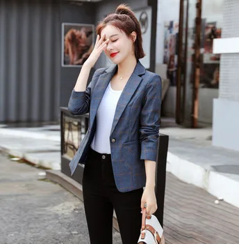 

Fashion Elegant Women's Blazer 2020 Office Lady Jackets Double Breathable Korean Female Coats Plus size Casual Outerwear S0283