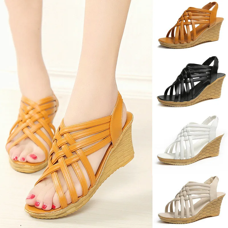 

4Colour New Fashion Women Sandals Summer New Open Toe Fish Head Platform Sexy High Heels Wedge Sandals Women Shoes Free Shipping