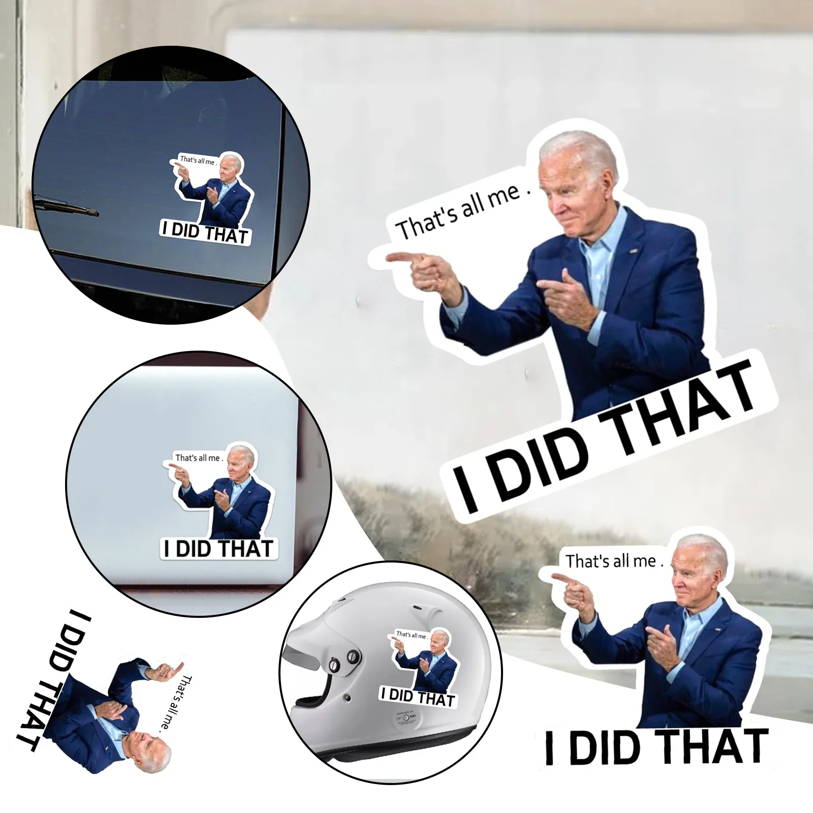 3PCS I Did That Car Stickers Waterproof Joe Biden Funny DIY Reflective Decals Poster Laptop Fuel Tank Decoration#40 | Дом и сад