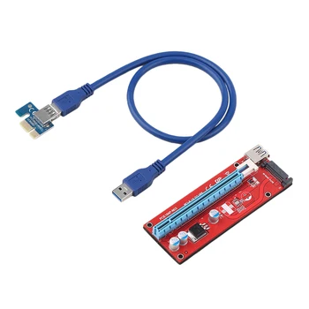 

PCIE Express 1X to 16X Extender Riser Card Cable 15 PIN Adapter Converter Extender With 0.6M USB3.0 Cable