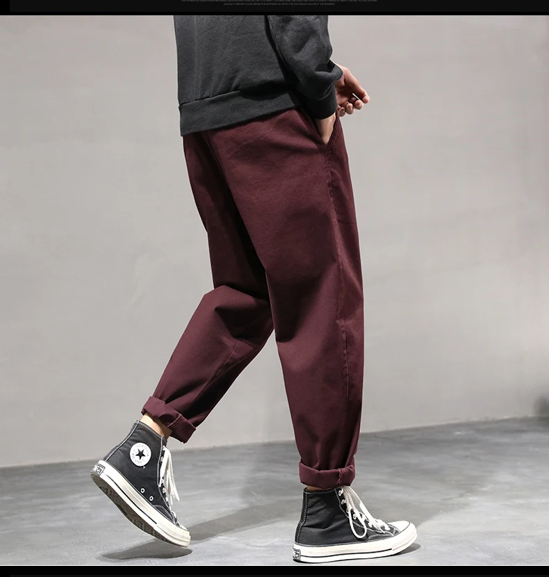 VOMINT мужские Штаны высококачественные хлопковые брюки штаны прямые Большие размеры Костюм со штанами шаровары мужской Повседневное