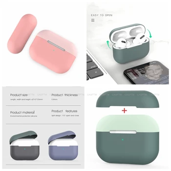 

Original Liquid 1+2 Silicone Case For Apple Airpods Pro Slim Cover Multicolor Protective Skin for Airpods 3 2019 DropShipping