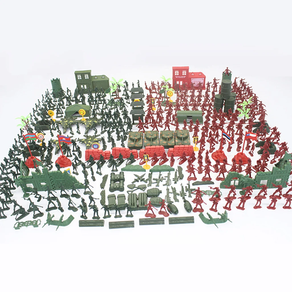 330 Pieces Army Base Set 4cm Soldiers & Accessories - Tanks, Fighter & More