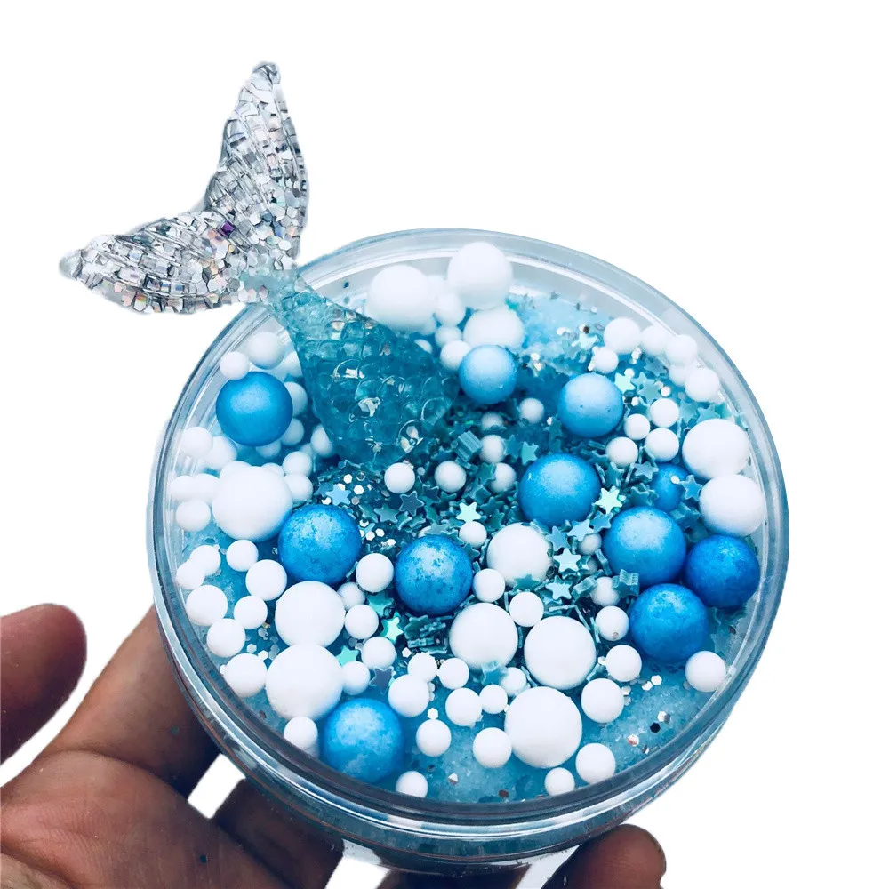 Beautiful Mermaid Mixing Cloud Slime Squishy Putty Scented Stress Crystal Clay Toy Stress Relief Kids Adult Clay Toys #B