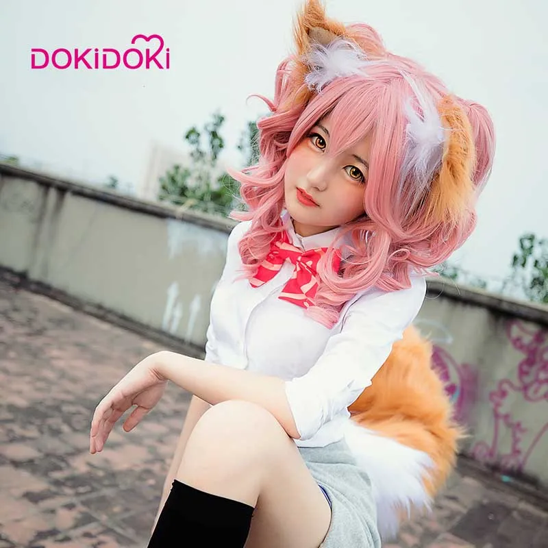 DokiDoki игра Fate Косплей Tamamo no Mae Shcool Униформа Fate/Grand Order Fate/EXTRA Tamamo no Mae Косплей Костюм Хэллоуин
