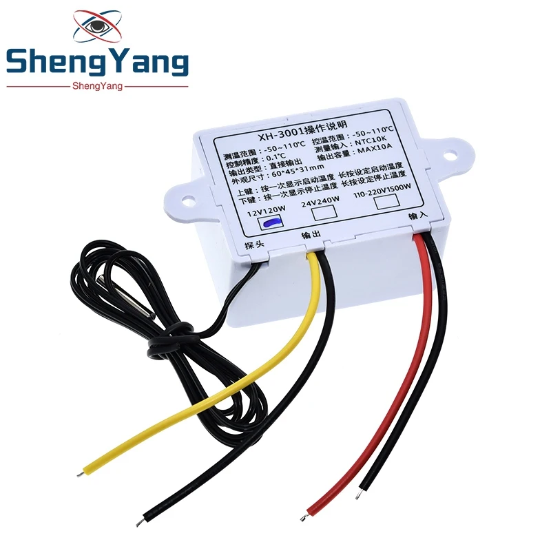 10A 12V 24V 220VAC цифровой светодиодный Температура контроллер XH W3001 для Arduino охлаждения
