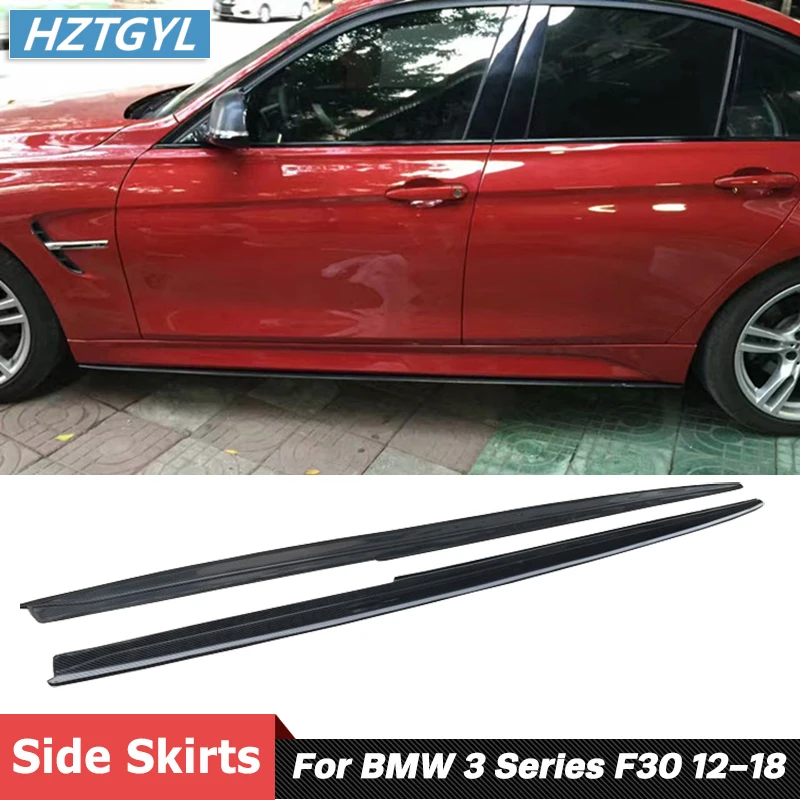 2 Pcs Mp Style Fibra Di Carbonio Car Bottom Side Gonne Estensioni Labbro Per Bmw Serie 3 F30 Car Body Kit Tuning 2012-2018
