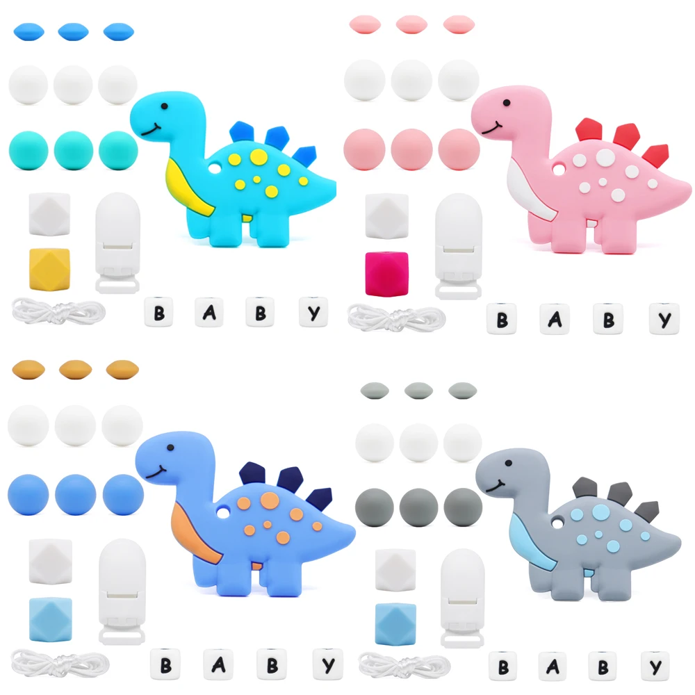 

Brontosaurus Teether Teething For Baby Infant Silicone Teether Chain Personalied Baby Name Pacifier Holder Chain