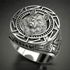 Men's 925 Vintage Wolf Totem Thai Silver Ring Nordic Mythology Viking Warrior Wolf Head Men's Ring ► Photo 1/3