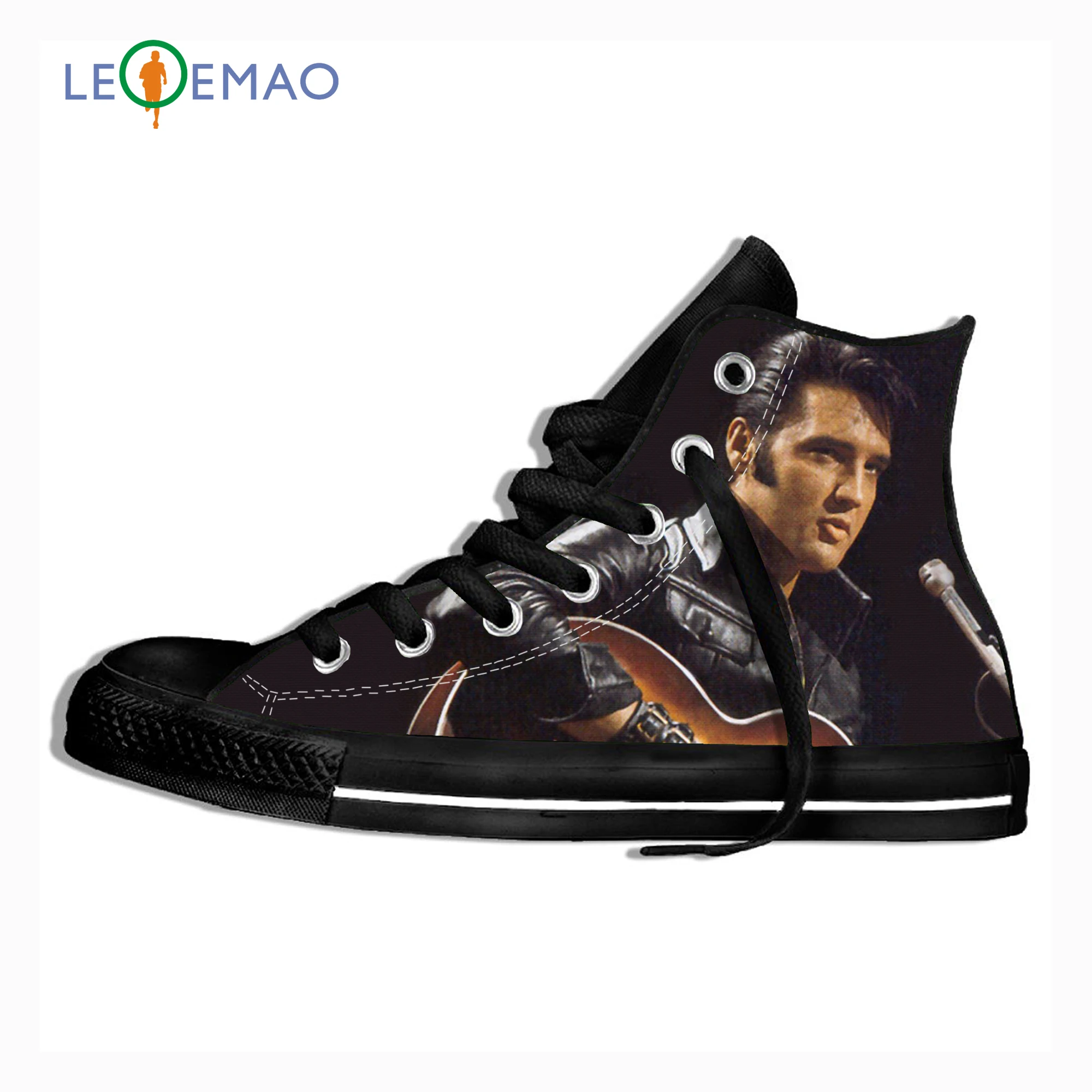 

Custom Elvis Presley Shoes 3D Printing High Top Canvas Boots Lace Up Lightweight Canvas Unisex Sneaker Casual Footwear For Men