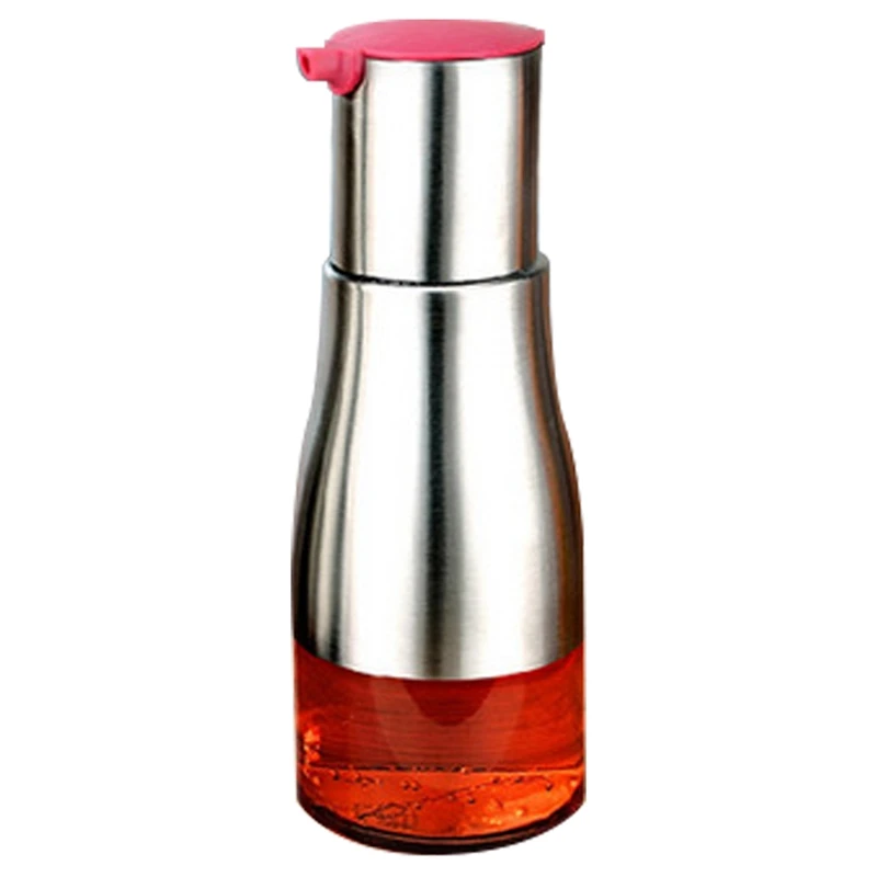 Kitchen Glass Oil Bottle Stainless Steel Leak-proof Soy Sauce Vinegar Cruet Storage Dispenser Useful Kitchen Tools