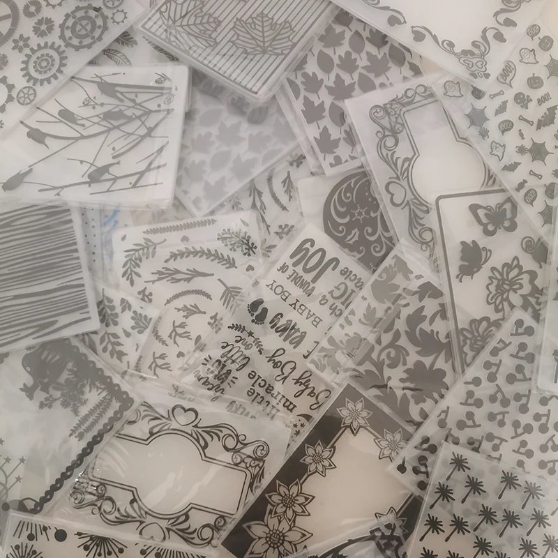 Embossing Folders Plastic Template Craft Card Making Paper Cards Photo Album Wedding Decoration Scrapbooking DIY Craft 5 Pieces