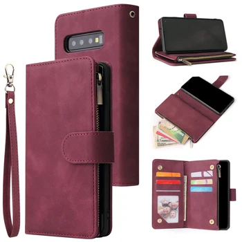 

Luxury Multi Wallet Card Slots Case For Samsung Galaxy S10 S9 S8 Plus S10e Flip Cover Zipper Stand