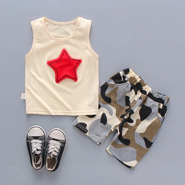 New Baby Girls Clothing Outfits Brand Summer Newborn Infant Sleeveless T-shirt Shorts 2pc/Sets Clothes Casual Sports Tracksuits EL wuxingV Khaki