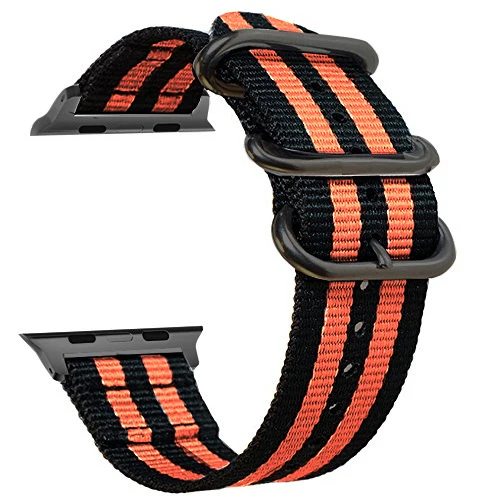 Black Orange Eastar Лидер продаж, нейлоновый ремешок для наручных часов Apple Watch, версии 4/3/2/1, спортивный кожаный браслет, 42 мм, 38 мм, ремешок для наручных часов iwatch, 5 группа - Цвет ремешка: Black Orange