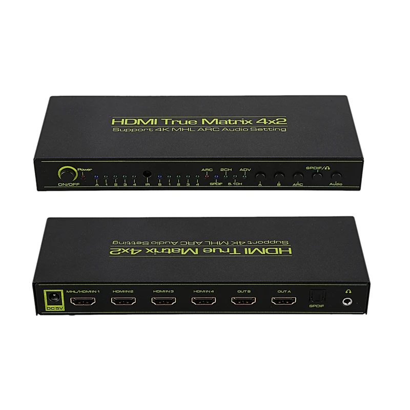 HDMI матрица 4X2 разветвитель с поддержкой ARC/PIP/o Extractor/EDID реальной матрицей