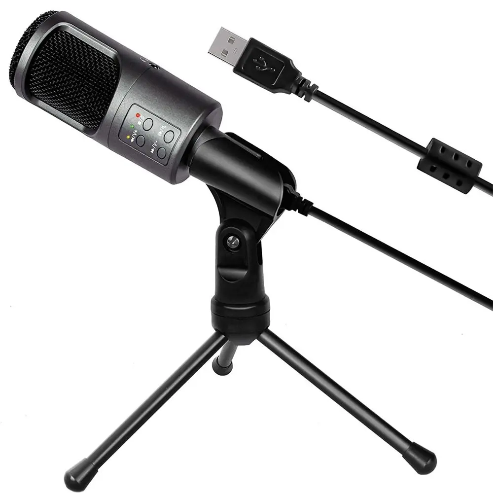 USB конденсаторный компьютерный микрофон подключи и играй потоковый с бесшумной
