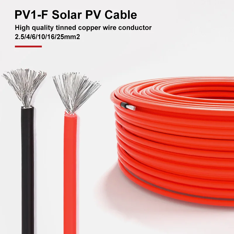 Cable de extensión Solar para paneles solares, Cable PV de cobre estañado para autocaravanas, barcos, automotrices, casas y exteriores