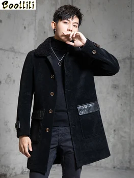 

Boollili Real Fur Coat Men Autumn Winter 100% Wool Jacket Long Sheep Shearling Fur Coats and Jackets Fashion 2020