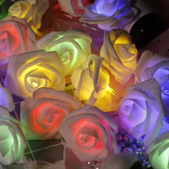 

4.5 m 30 Light 3AA Battery Simulation Rose Light String Warm White, White, Color Nli115