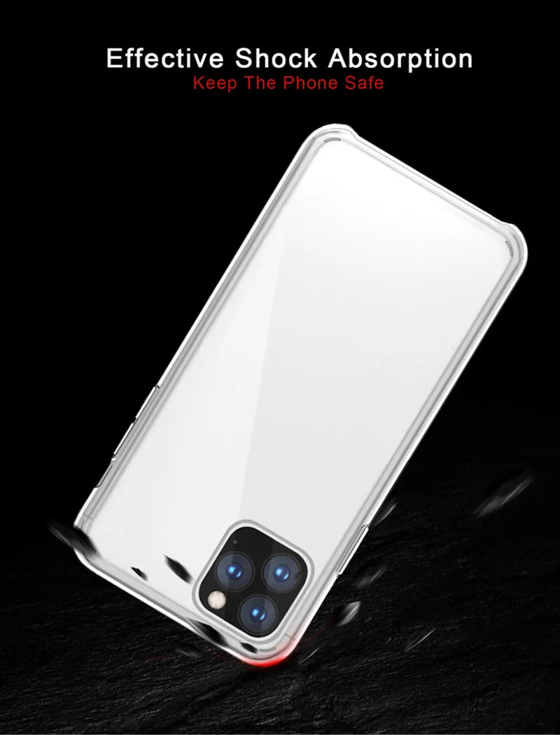 1:1 Original Official Style Clear Phone Case For iPhone 11 HD Transparent ShockProof Cover For iPhone 11 Pro Max Case